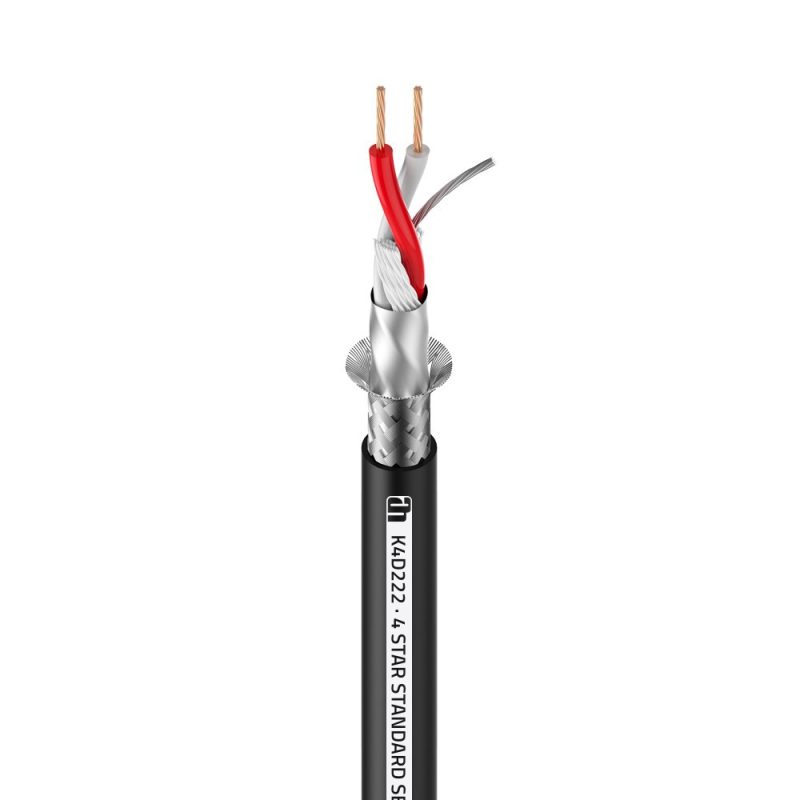 Cable DMX 2×0,22mm NEGRO ADAM 4STAR (100m)