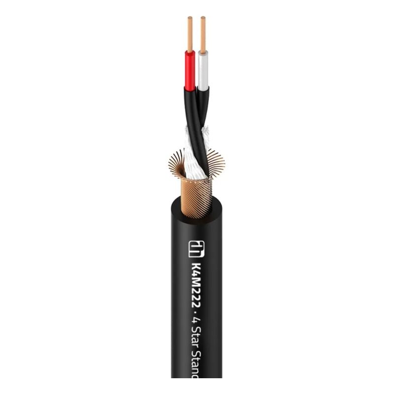 Cable Audio Microfono 2×0,22mm OFC NEGRO ADAM 4STAR (100m)
