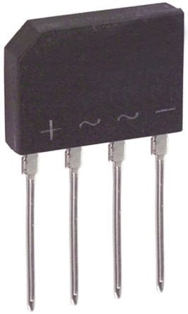 Puente Rectificador 400Vdc 2Amp 4 Hilos planos KBP204G