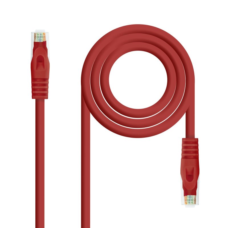 Latiguillo RJ45 Cat6a UTP CU LSZH 1m ROJO NANOCABLE
