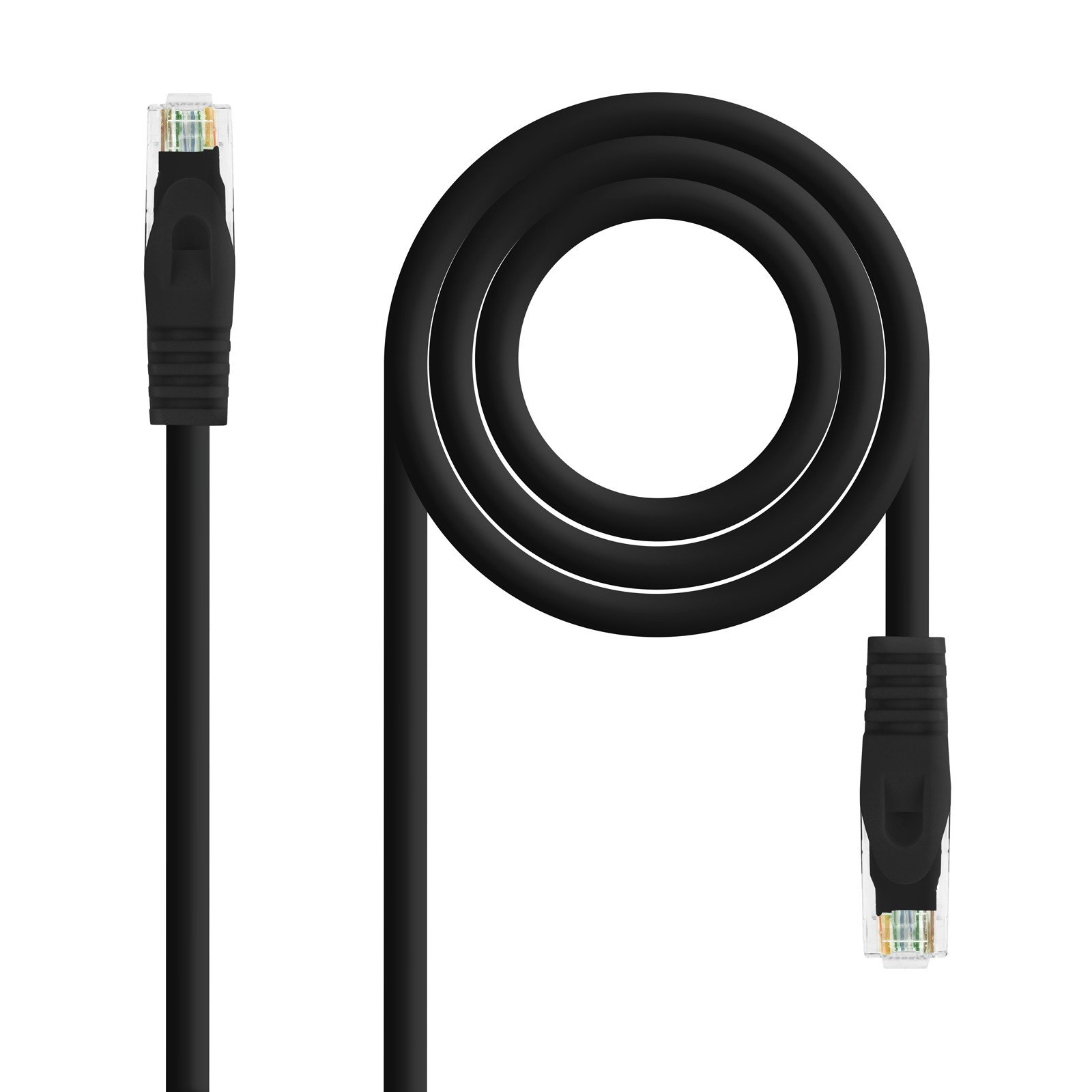 Latiguillo RJ45 Cat6a UTP CU LSZH 1m NEGRO NANOCABLE