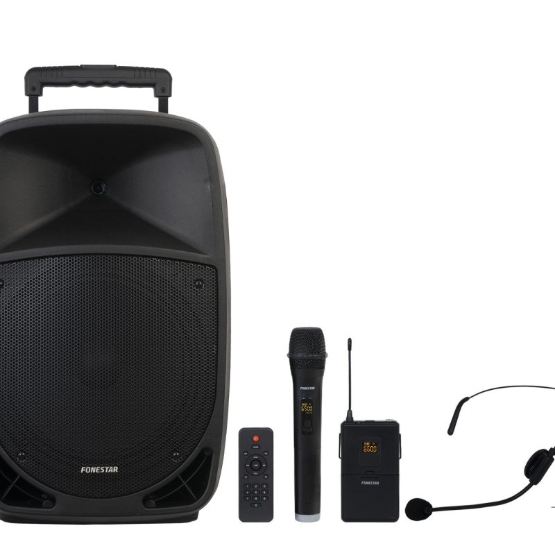 Altavoz Portatil 12′ 250Wmax 2 Microfonos FONESTAR