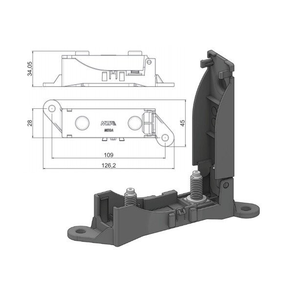 Portafusible Coche Fusibles MEGAVAL de 68,8mm