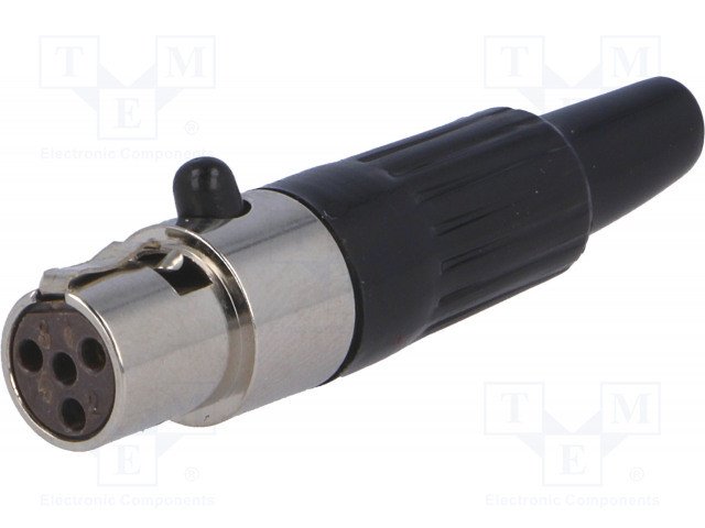 Conector MiniXLR Hembra 4Pin aereo para soldar