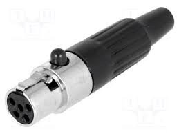 Conector MiniXLR Macho 5pin Aereo para Soldar