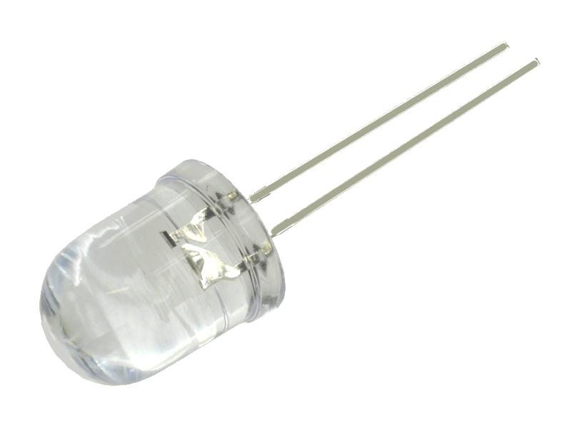 Diodo LED 10mm BLANCO FRIO 30000mcd Tension 2,9-3,6V