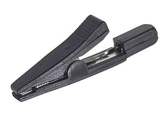 Pinza Cocodrilo Aislada con Entrada Banana 2mm color NEGRO