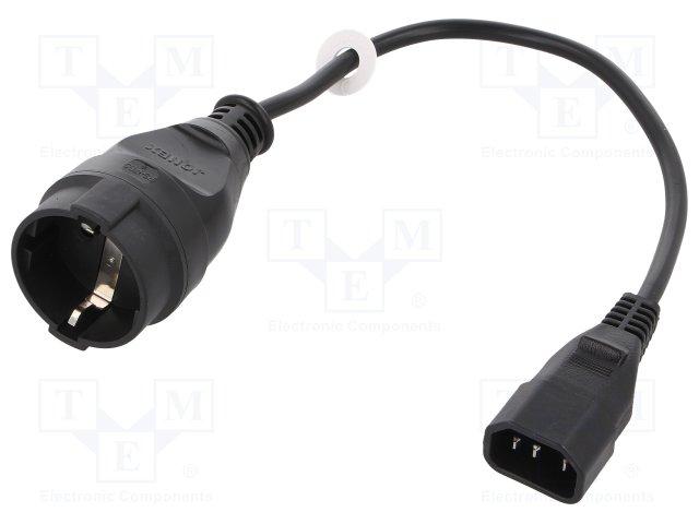 Cable Alimentacion SCHUKO a C14 0,3m