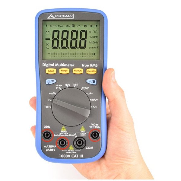 Multimetro Digital Bluetooth AC/DC 20A 1000V DC 750V AC PROMAX PD352