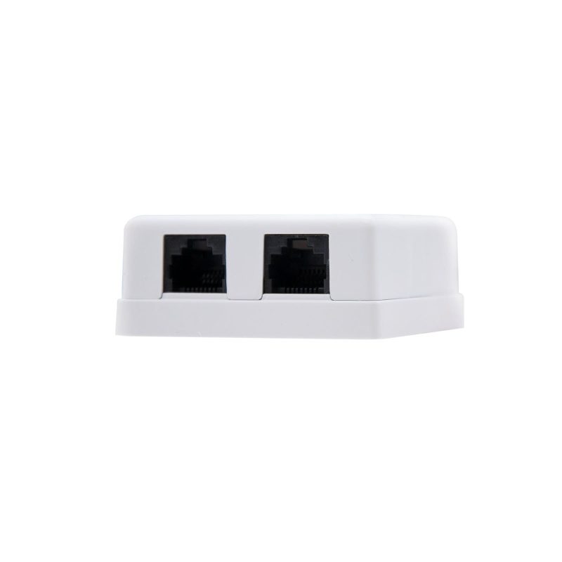 Roseta RJ45 Superficie UTP Cat6 2 Tomas Blanco