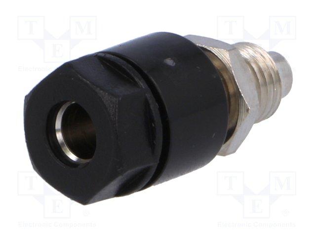 Hembrilla 4mm para Chasis 36A/60Vdc color NEGRA