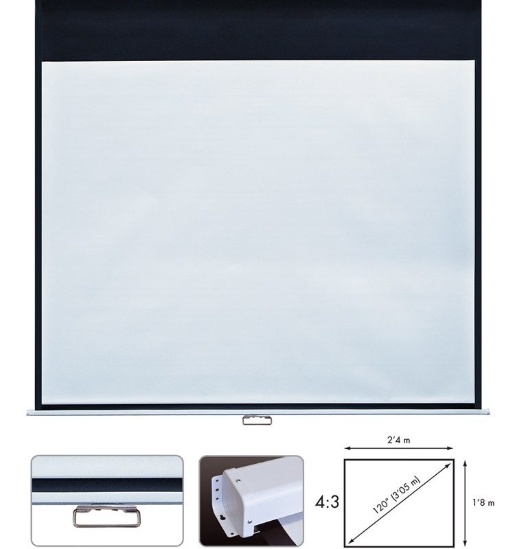 Pantalla Proyeccion Manual 120′ 4:3 2,4×1,8m