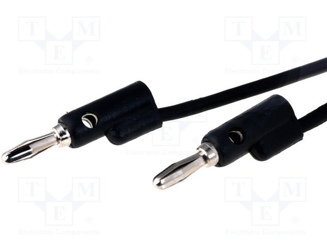 Cable Pruebas Bananas de 4mm 900mm NEGRO