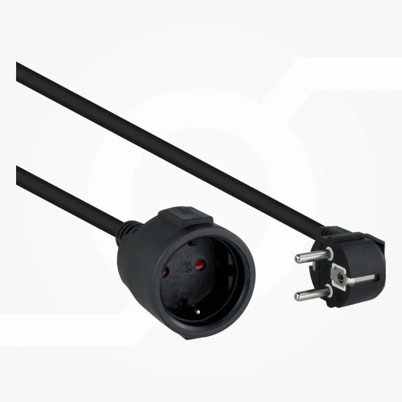 Prolongador Electrico SCHUKO NEGRO 3m NANOCABLE