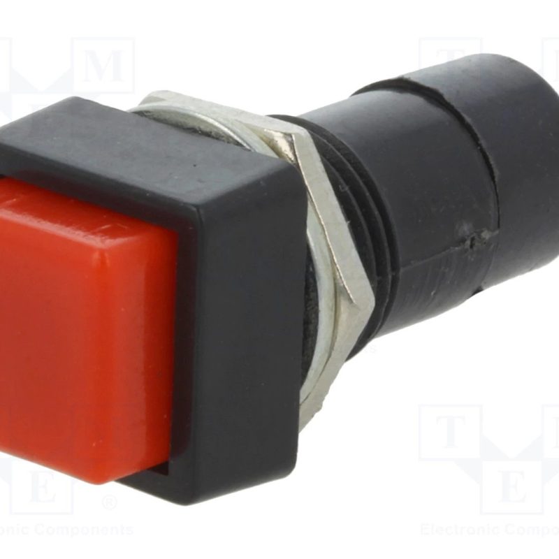 Pulsador Circuito Abierto ROJO cuadrado 3A/250Vac
