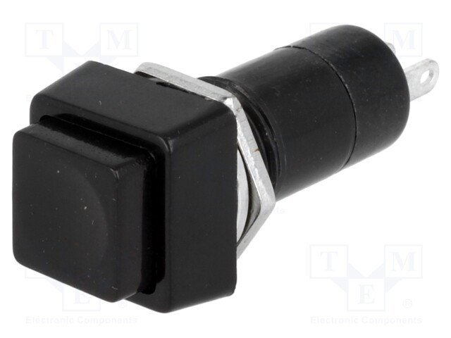 Pulsador  Presion Cuadrado OFF-(ON) 1A/250Vac Boton NEGRO