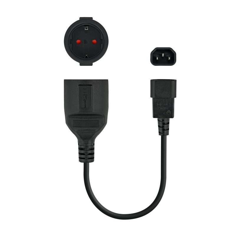 Cable Alimentacion C14 a Schuko Hembra 0,25m NANOCABLE