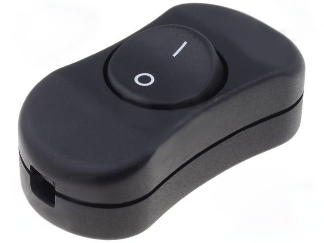 Interruptor Pasante Balancin 3A/250Vac color Negro OFF-ON