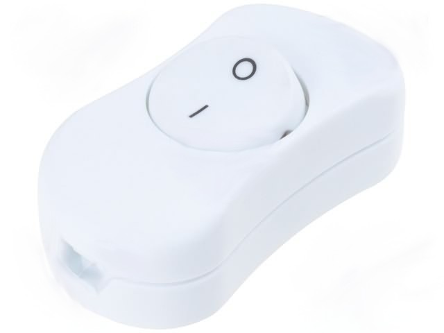 Interruptor Pasante Balancin 3A/250Vac color Blanco OFF-ON