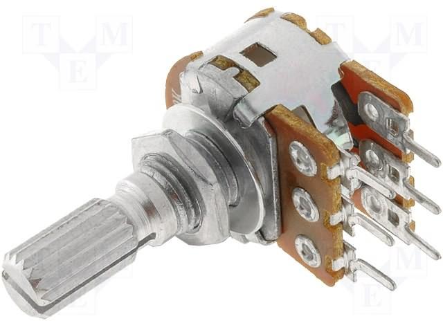 Potenciometro 2K2 DOBLE Lineal Eje metal corto