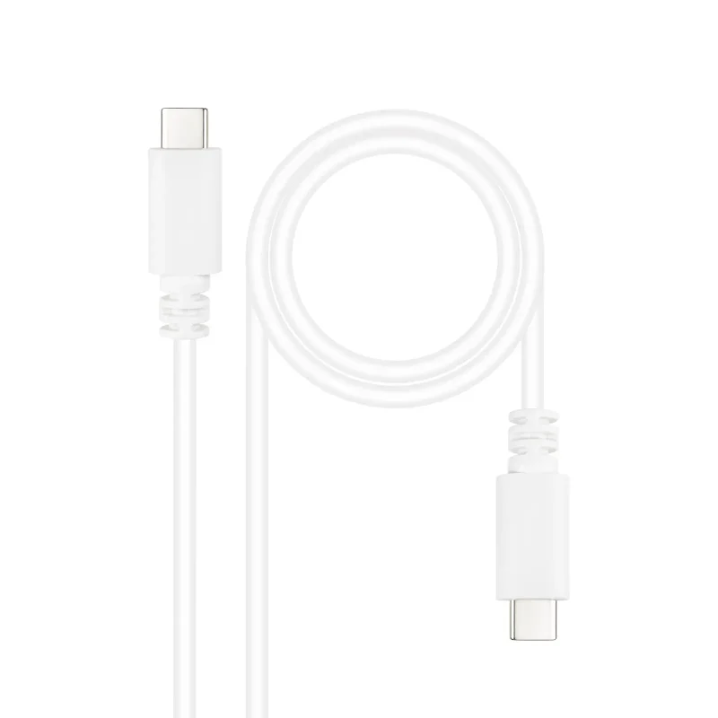 Cable USB-C 2.0 a USB-C 1,5m BLANCO NANOCABLE