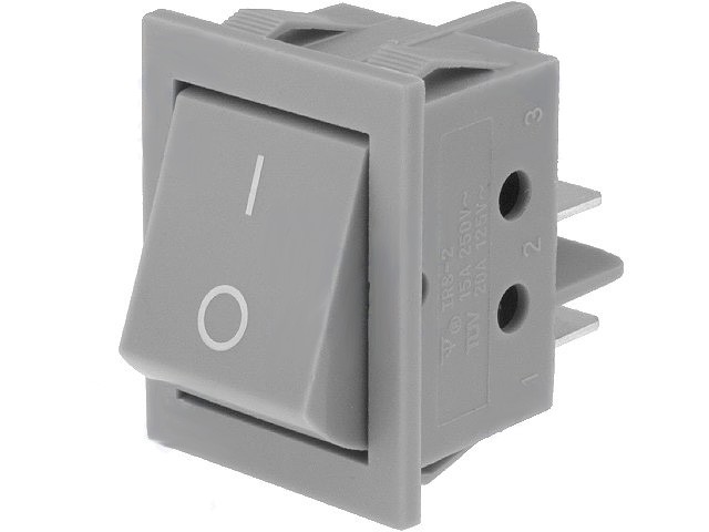 Interruptor Basculante Bipolar GRIS 15A/250Vac ON-OFF (11.405.I/N Gris)