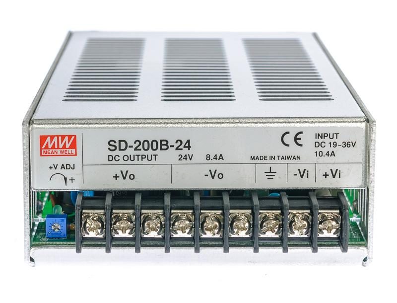 Convertidor Tensión 19-36Vdc Salida 24Vdc 8,4A 202W MW
