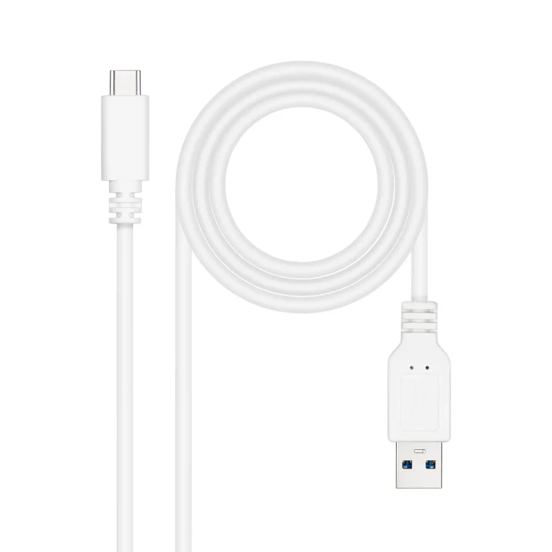Cable USB 3.1 A a USB-C 10Gbps 2m BLANCO NANOCABLE