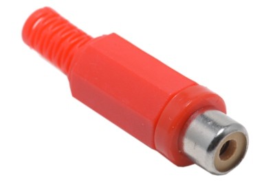 Conector RCA Hembra Aerea ROJO Capuchon plastico