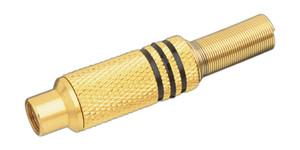 Conector RCA Hembra Metal dorado Aros NEGRO