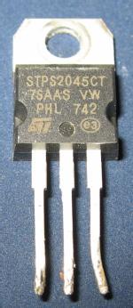 STPS2045CT Diodo Schottky Dual 10A/45Vx2 Catodo Comun TO220