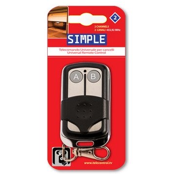 Mando Garaje Cochera FIJO 433,92Mhz 2 Canales SIMPLE2