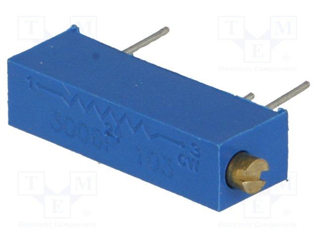 Resistencia Ajustable 10K 0,75W Multivueltas Ajuste Horizontal