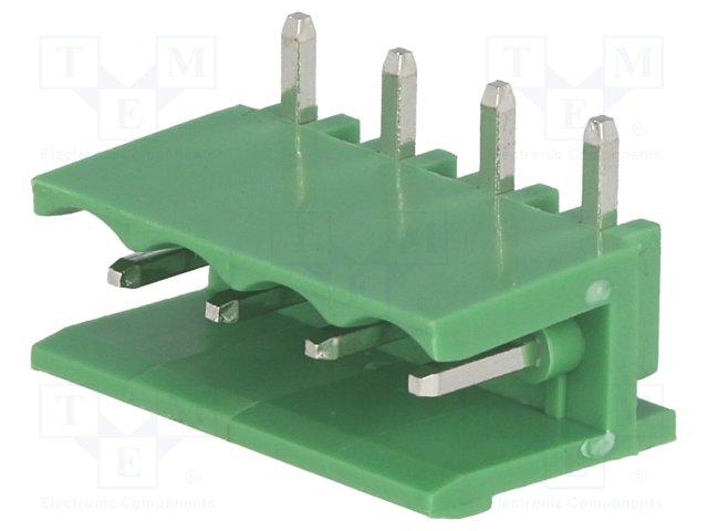 Regleta Conexion Macho C.I. 4Pin Acodado paso 5,08mm
