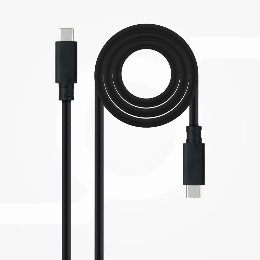 Cable USB-C a USB-C 2m USB3.2 NEGRO NANOCABLE