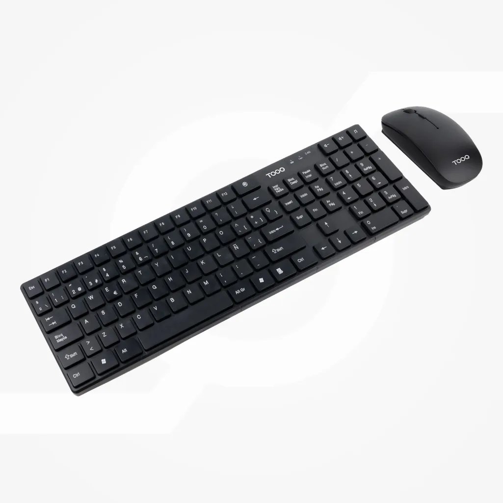 TooQ Teclado + Ratón slim inalámbricos, Negro