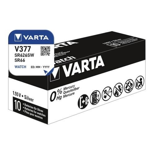 Pila Reloj 377 VARTA Oxido de Plata 1,55Vdc SR626SW