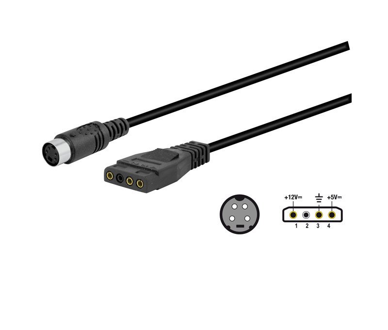 Cable MiniDin Hembra 4pin-Molex 3 pin WIR043