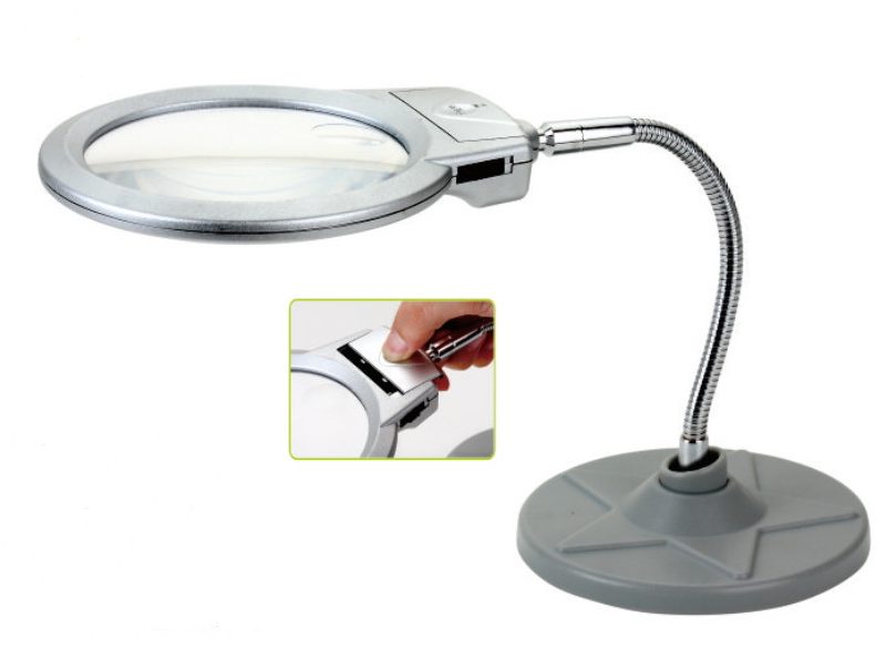 Lupa Sobremesa con Luz LED a Pilas