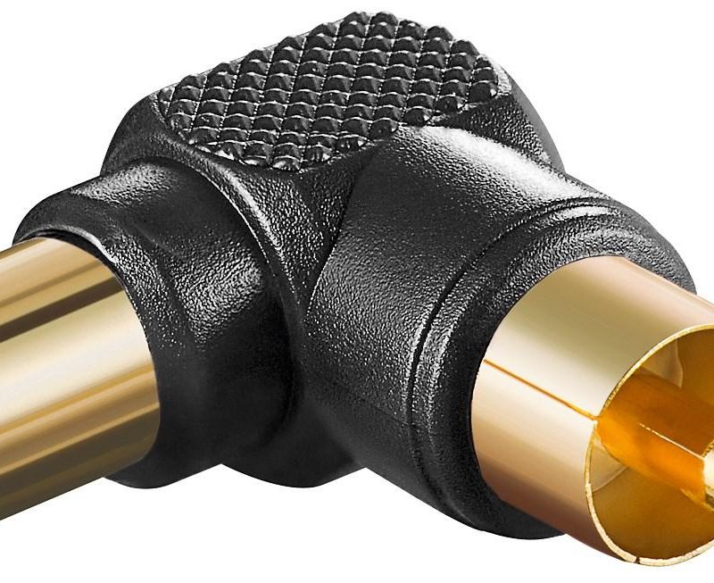 Adaptador RCA 1Macho-1Hembra Acodado Negro