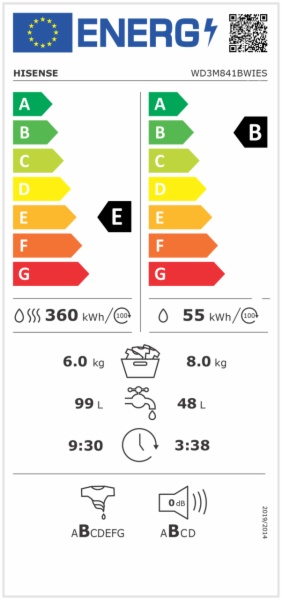 LAVADORA SECADORA HISENSE WD3M841BWIES - Imagen 4
