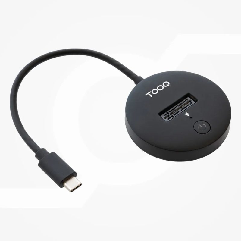 TooQ Docking Station USB-C 3.2 Gen 2×1 para SSD M.2 NVMe PICe, Negra