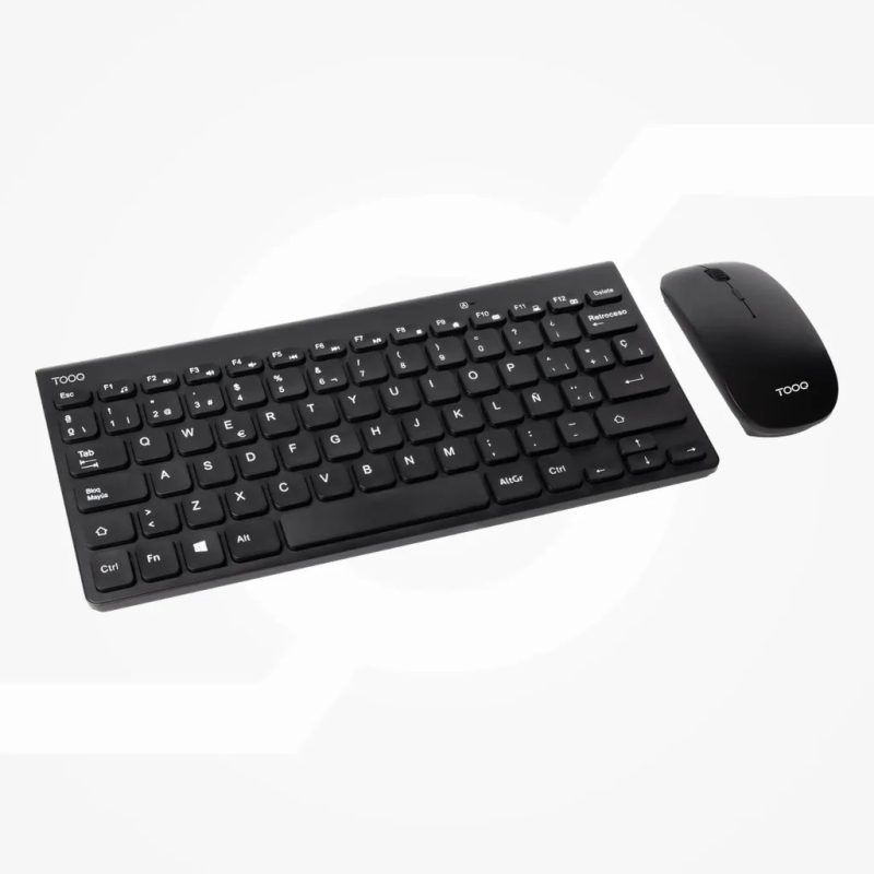 TooQ Teclado compacto + RatÃ³n slim inalÃ¡mbrico, Negro