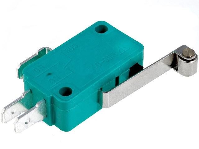 Microinterruptor Palanca 25mm+Rueda ON-(ON) 10Amp