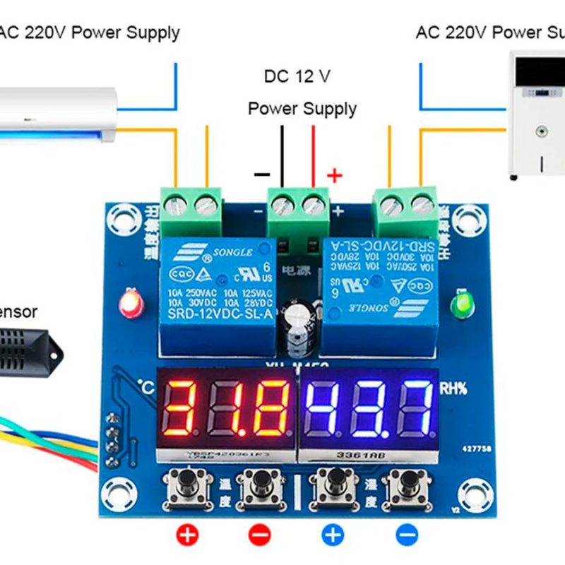 Modulo Control Temperatura Humedad 12Vdc
