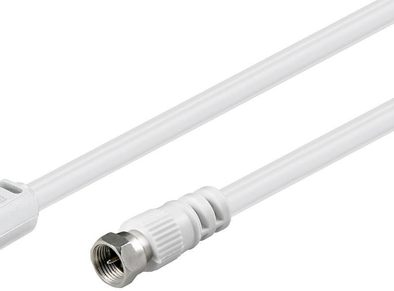 Cable Antena TV Macho a F Macho 1,5m BLANCO GOOBAY