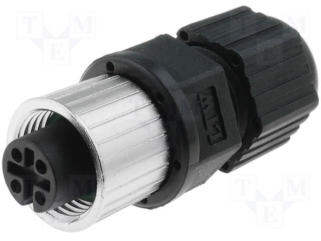 Conector M12 Hembra 4 pin recto Aereo AMPHENOL