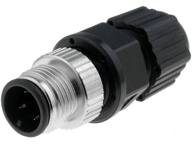 Conector M12 Macho 4 pin Recto Aereo
