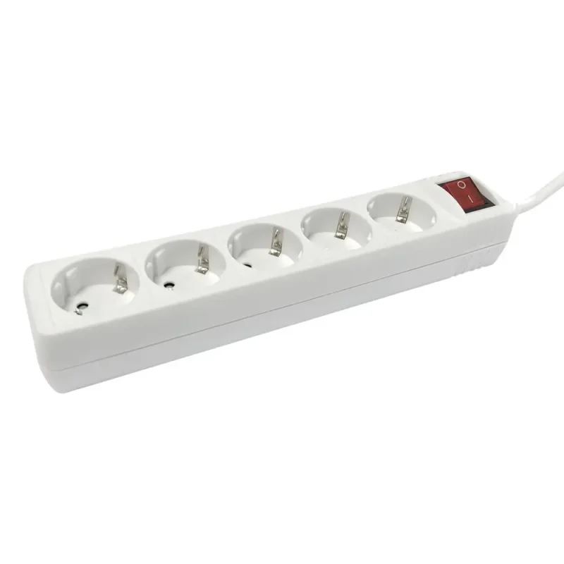 Base Multiple 5 Enchufes Interruptor Cable 3m BLANCA