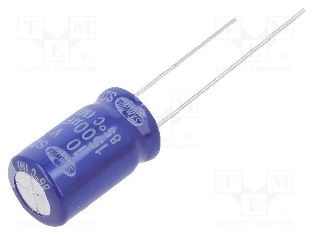 Condensador Electrolitico 1500uF 10Vdc 85ÂºC Ã˜10x16mm Radfial